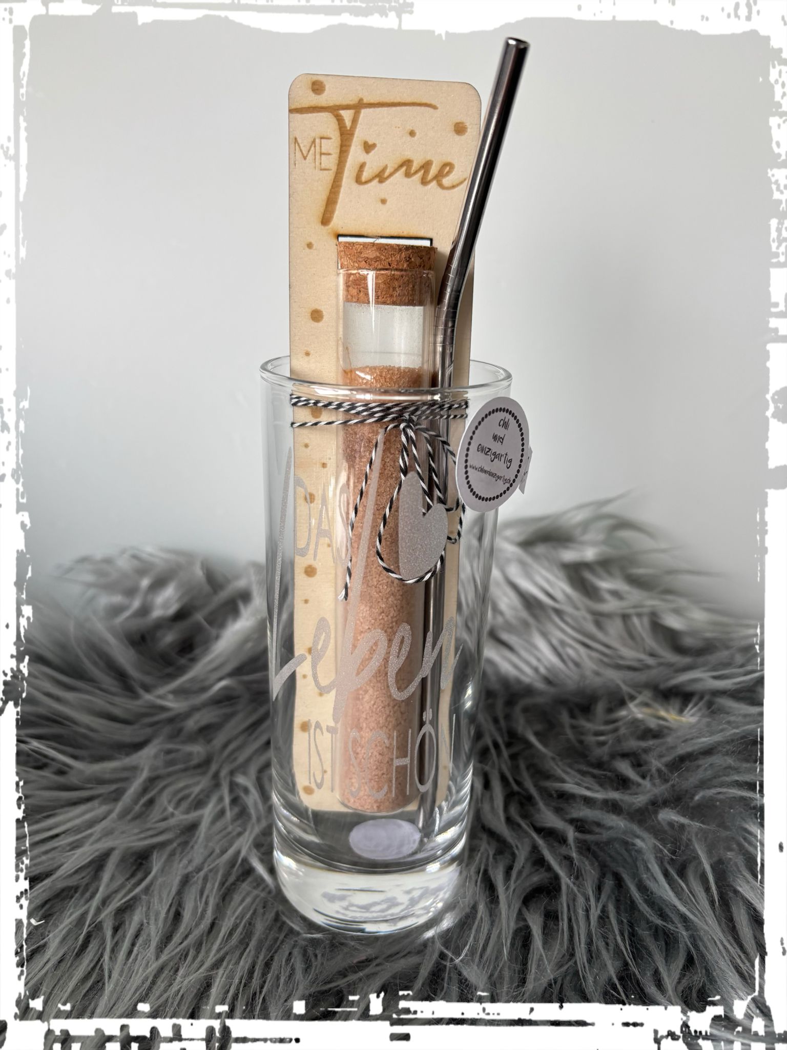 Trinkglas mit Spruch