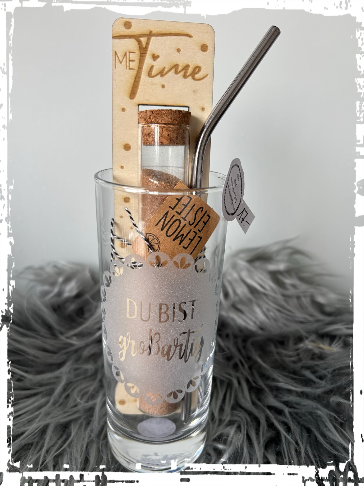 Trinkglas mit Spruch