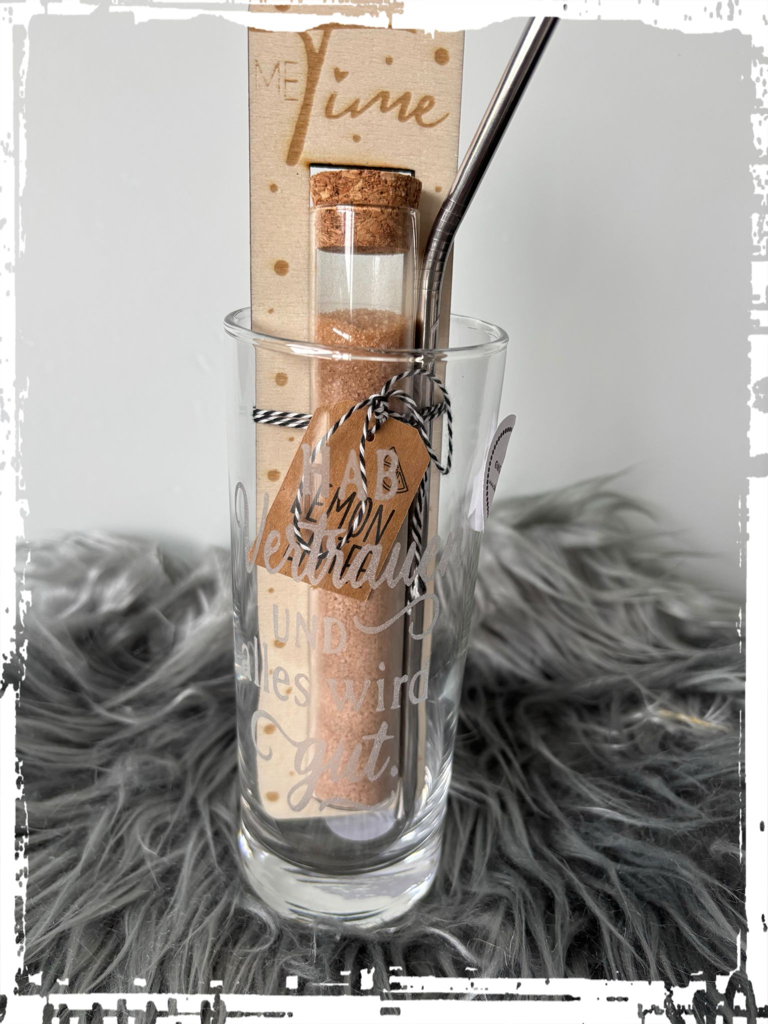 Trinkglas mit Spruch