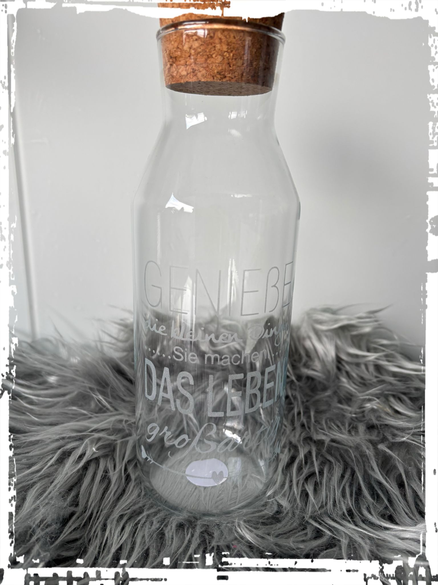 Wasserkaraffe mit Spruch