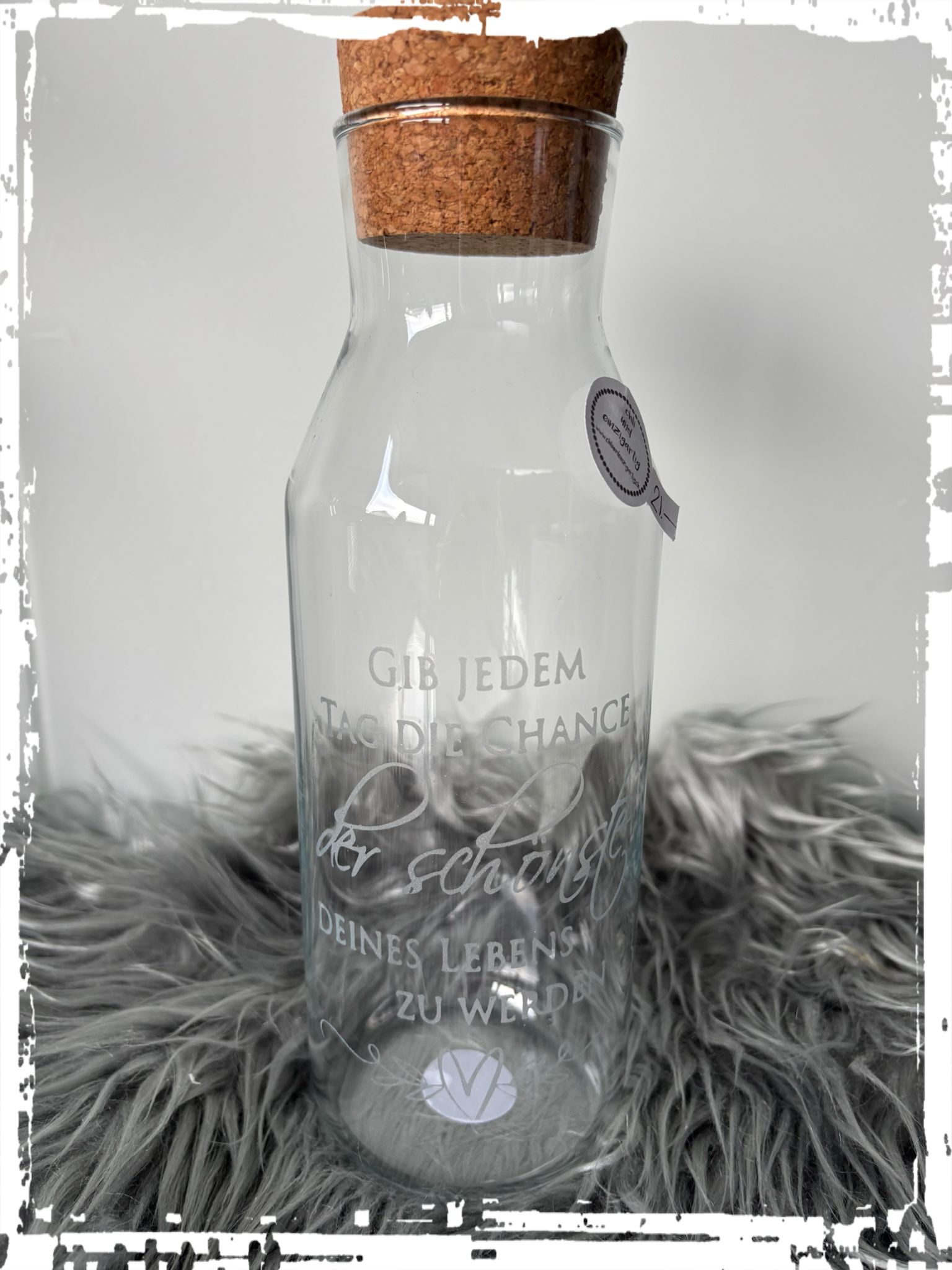 Wasserkaraffe mit Spruch